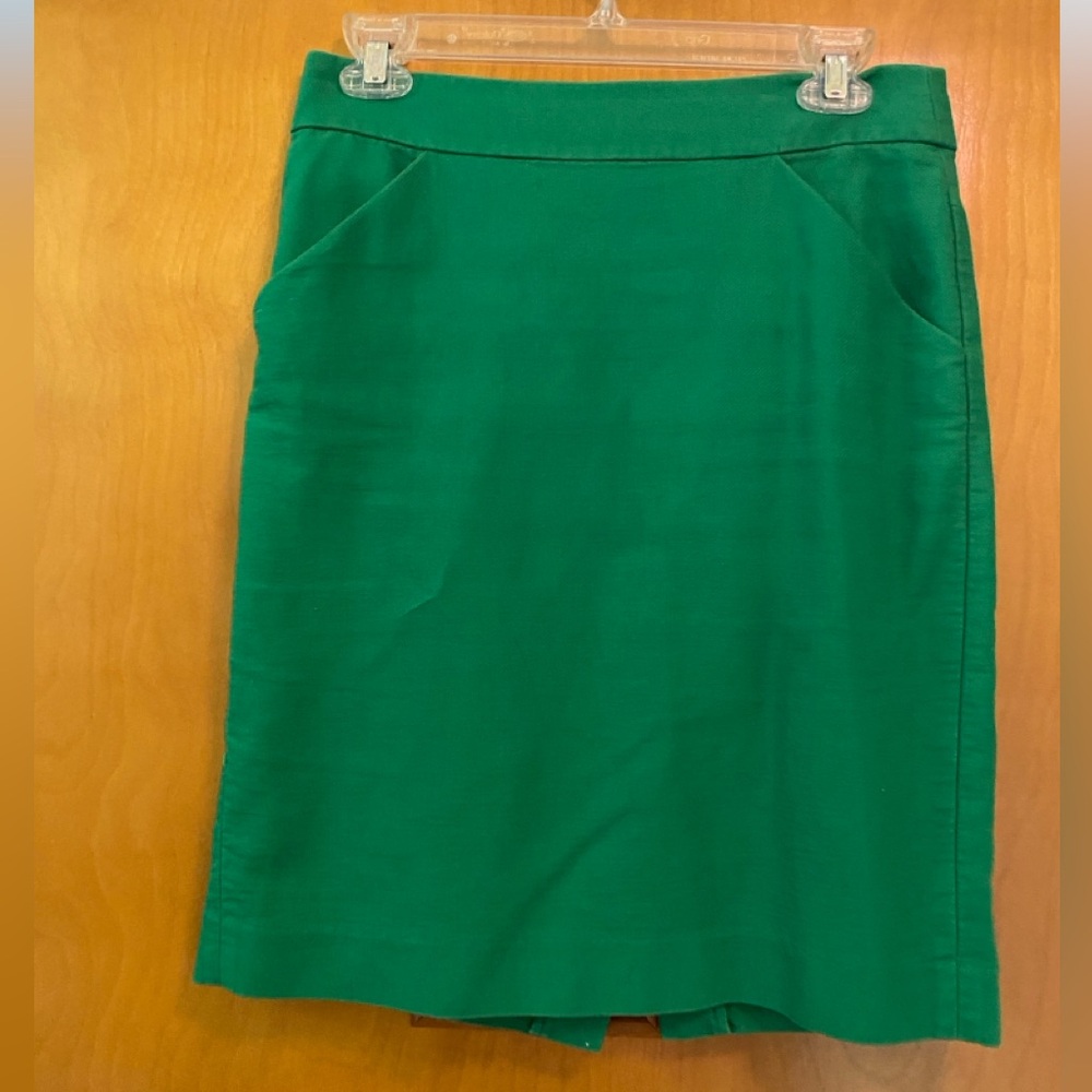 J. Crew Women's Green Pencil Skirt with pockets